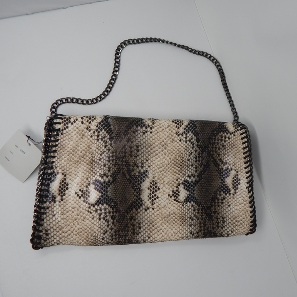 Python Chain Border Shoulder bag faux python NWT - Picture 2 of 8
